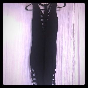 Black bebe party dress cut out